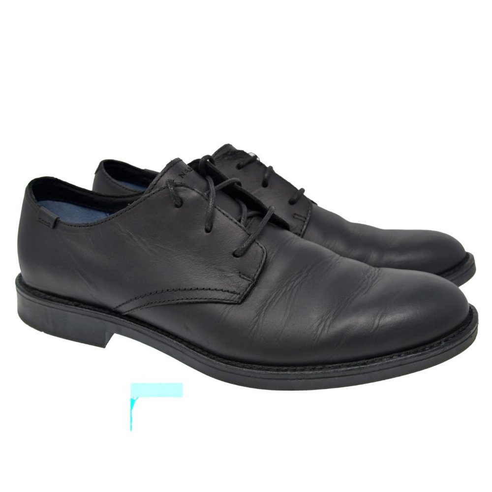 Marc Nason Sz 12 Black Leather Lace Comfort Shoes
